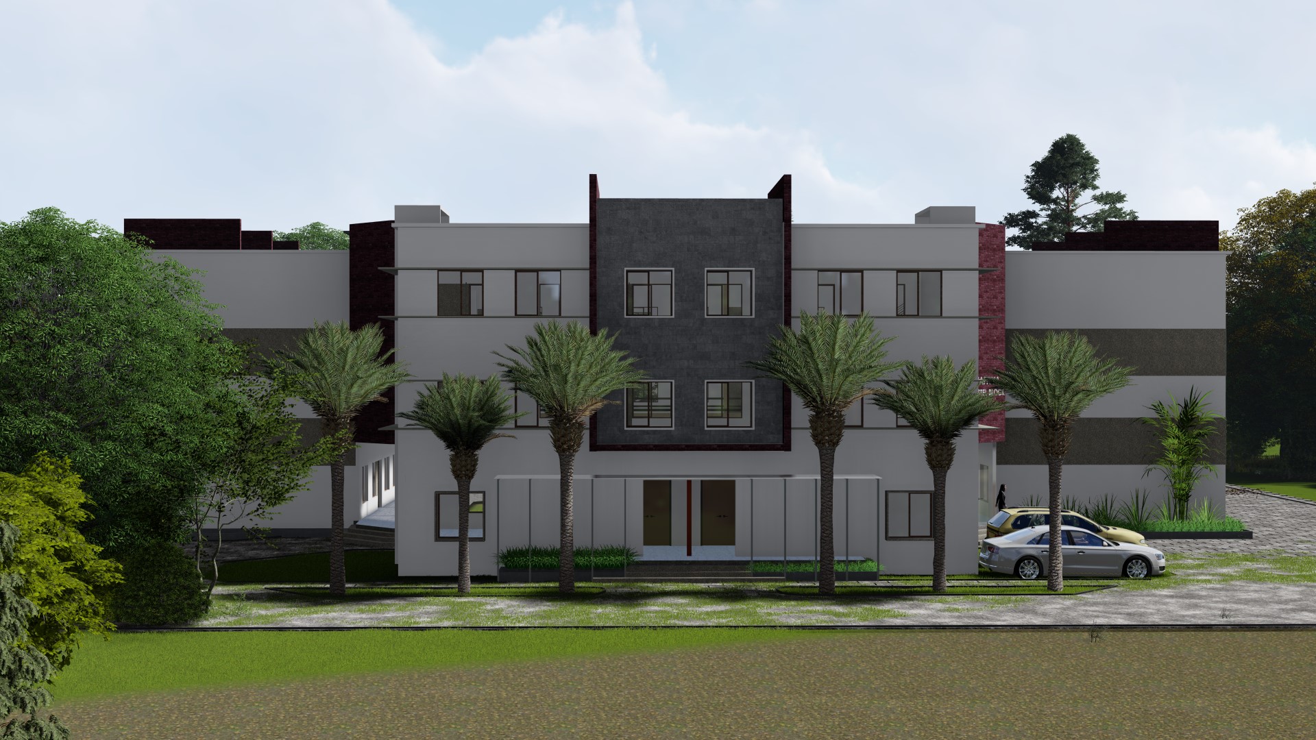 Wafiyya Hostel Block — Side Elevation
